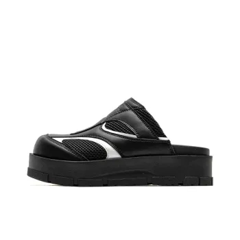 Mule Donkey Abrasion Resistant Quiet Slide Slippers Unisex Black