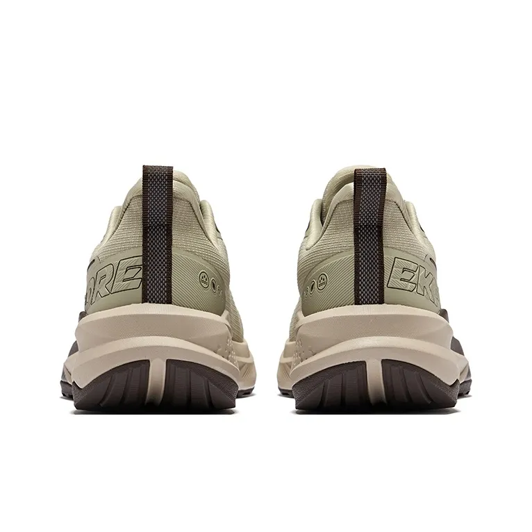 Erke Wild Slip-Resistant Water-Resistant Cushioned Lightweight Low-Top Running Shoes Men's Pine Tea Brown Deep Rosewood-3