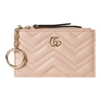 GUCCI GG Marmont Leather Key Pouch Women's Light Pink