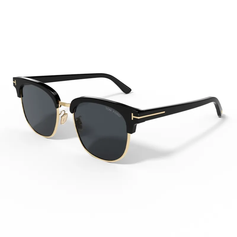 TOM FORD Plate Alloy Frame Browline Sunglasses Unisex-0
