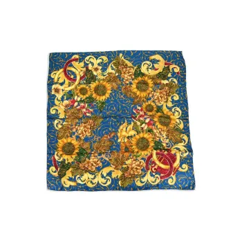 CHANEL 1990-2000s Sunflower Scarf