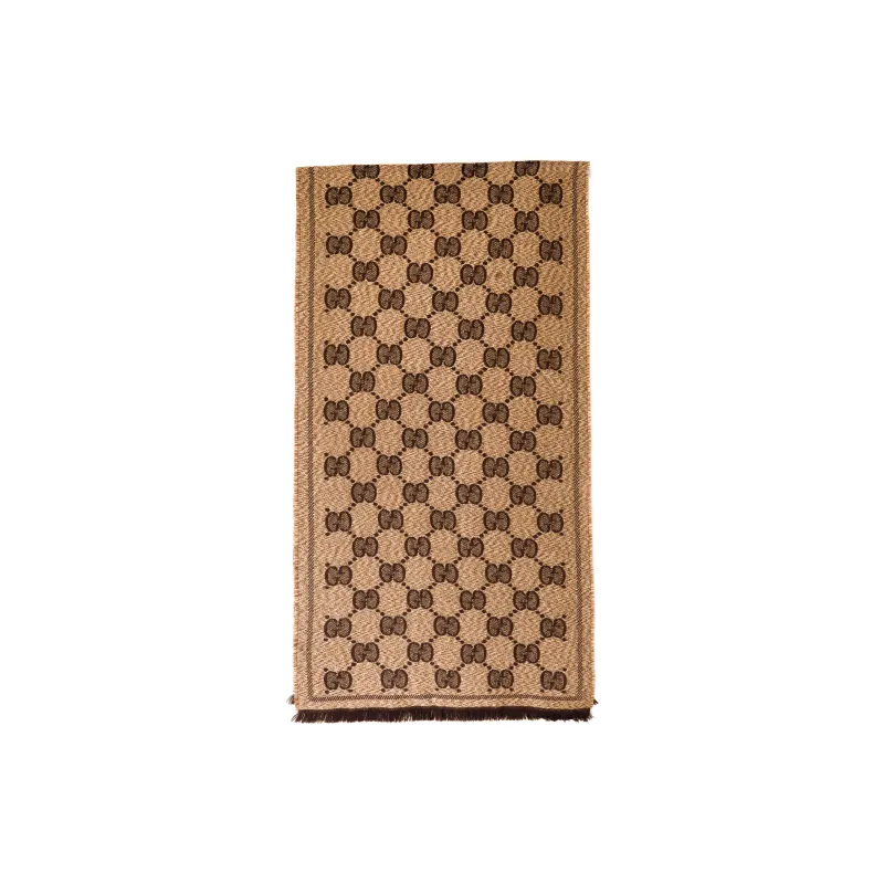 GUCCI Knit Scarves Men's Coffee Brown-1