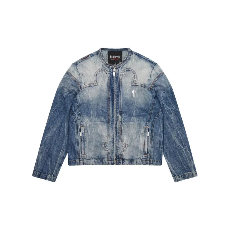 Ed Hardy x Trapstar Trapstar Collaboration FW24 Denim Jacket Unisex Blue-1