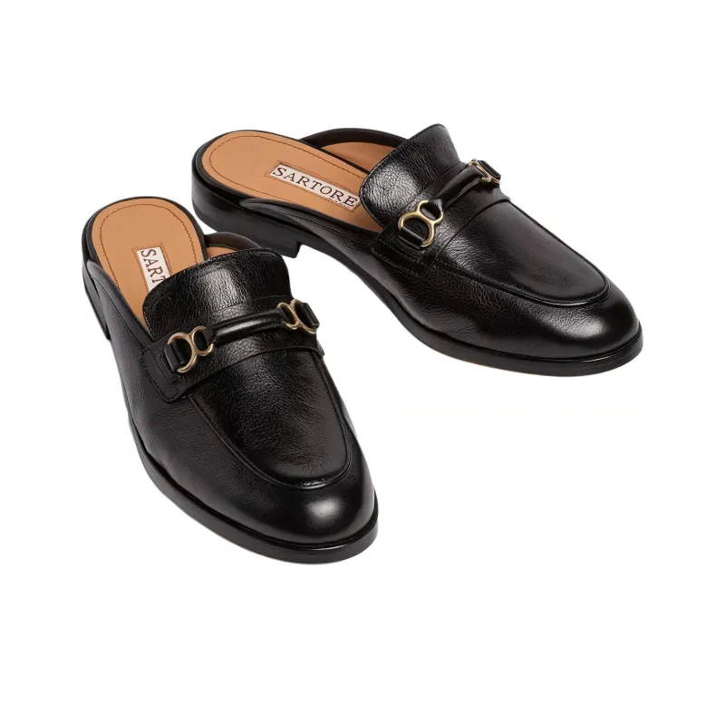 SARTORE Abrasion-Resistant Wrap-toe Slippers Women's Black-3