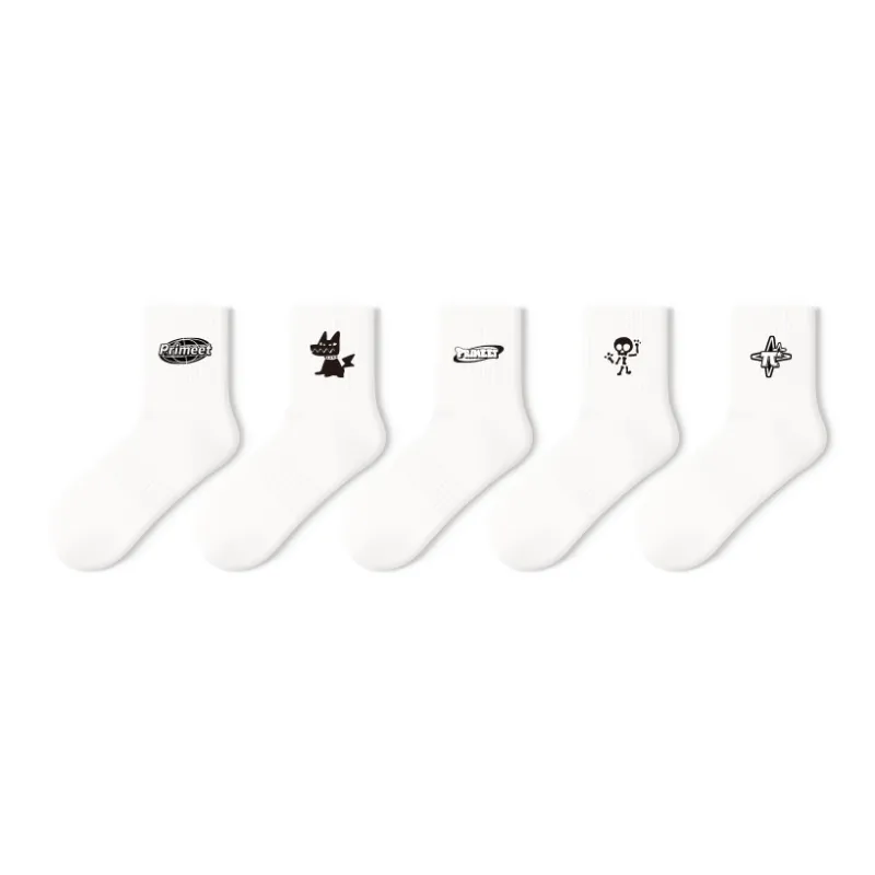 Primeet Mid Calf Socks Unisex 5 Pack-13