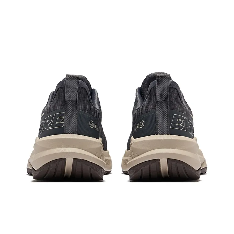 Erke Wild Water Resistant Slip Resistant Cushioned Lightweight Low Top Running Shoes Men's Carbon Gray Light Linen-3
