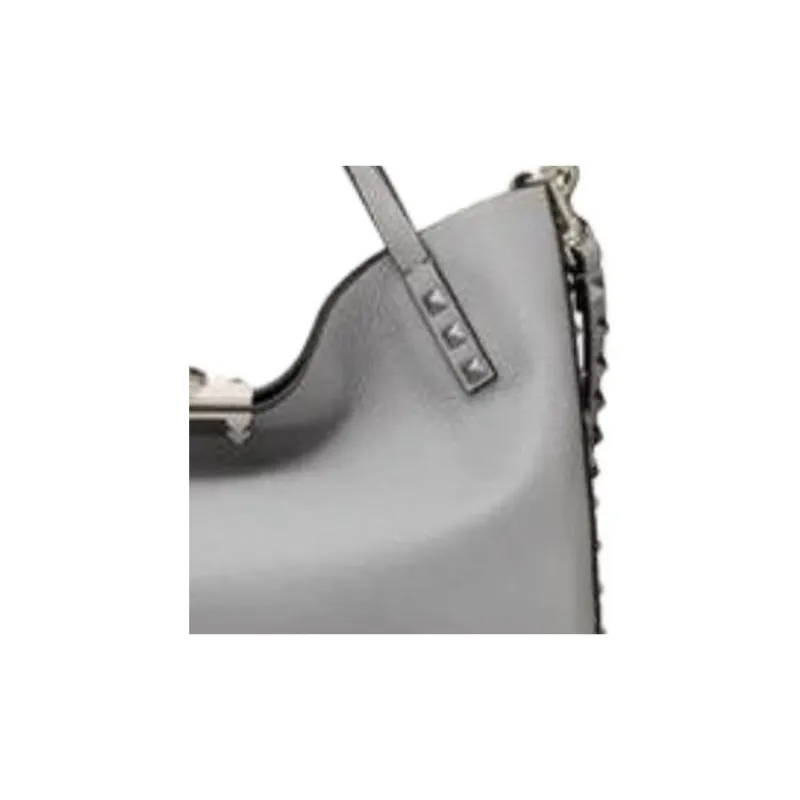 Valentino GARAVANIRockstud Grain Calfskin Shoulder Bag, Crossbody Bag, Handbag Trumpets Women's Gray-1