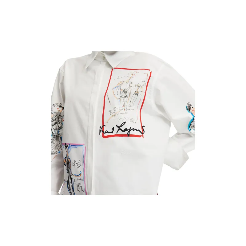KARL LAGERFELD / Karl Lagerfeld Jeans Archive Sketch Organic cotton Shirt-4