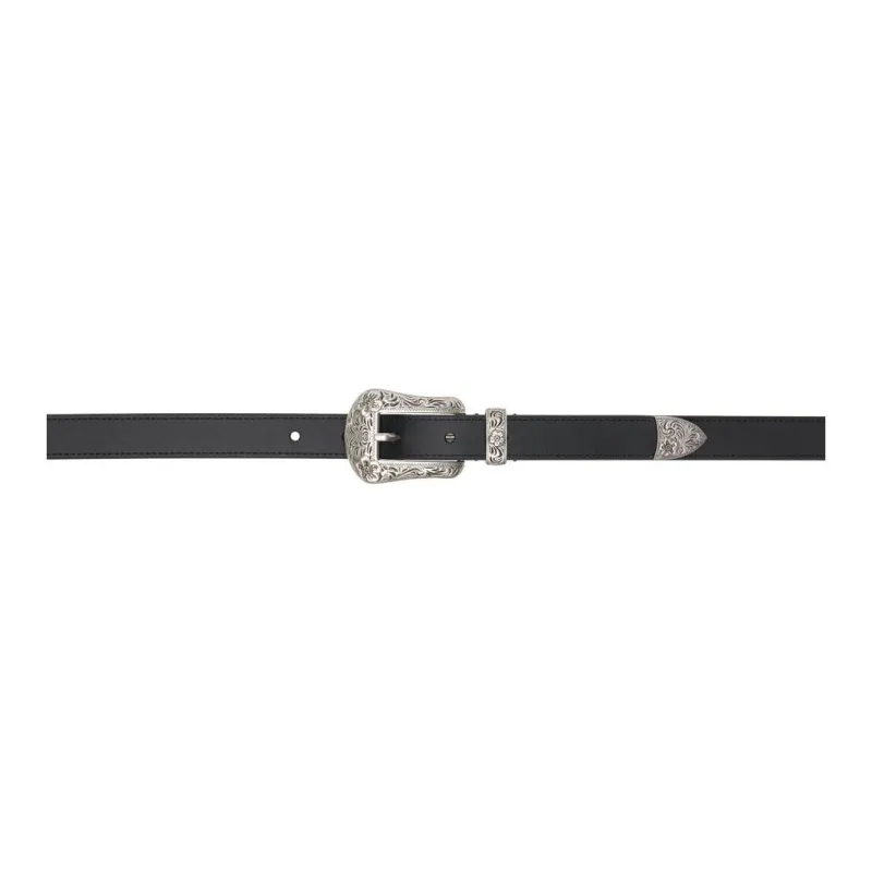 KENZO Leather Leather Belts Men's Black Width: 2cm-0