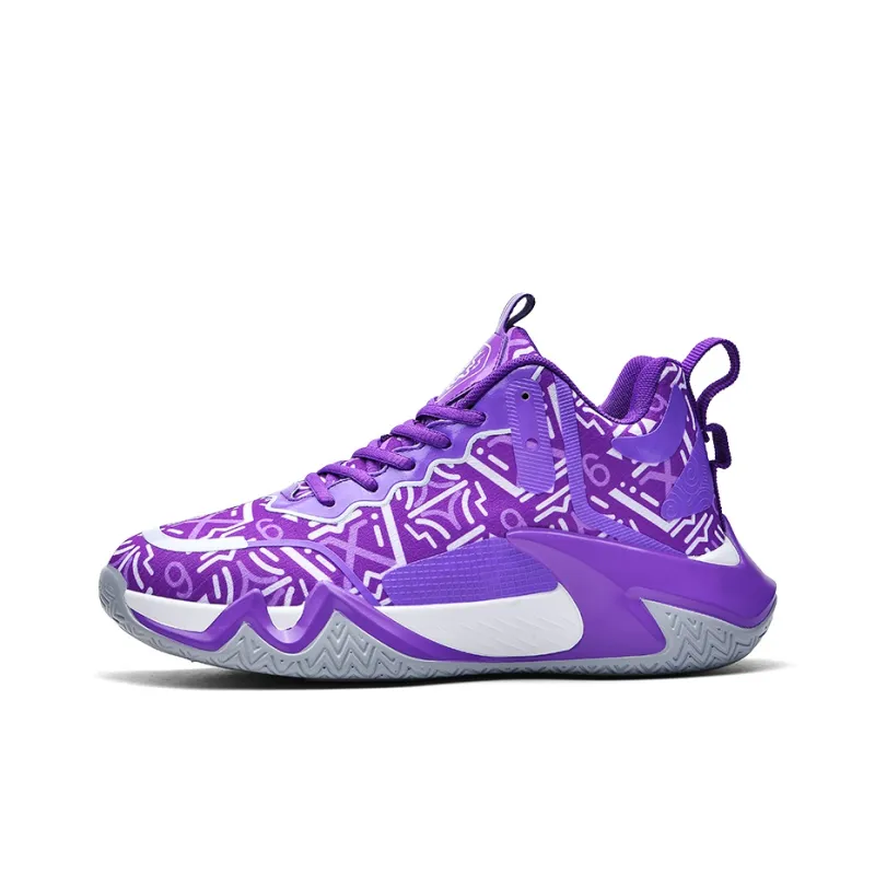 Wooden Rabbit Anti Slip Wear Resistant Mid Top Basketball Shoes Men's-15