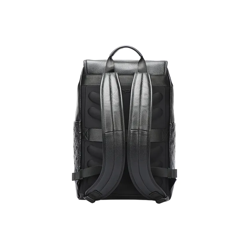 BOPAI Top Grain Cow Leather Backpack Regular Men's Black-2
