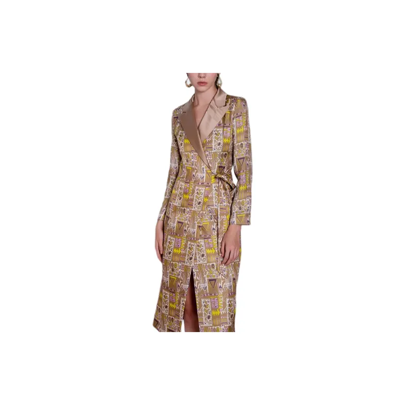 BESIONIA SS23 Long-Sleeved Dresses Women's Brown With Floral Pattern-2