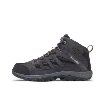 Columbia Crestwood Cushioned Slip Resistant Mid Top Trekking Shoes Men's Gray Black