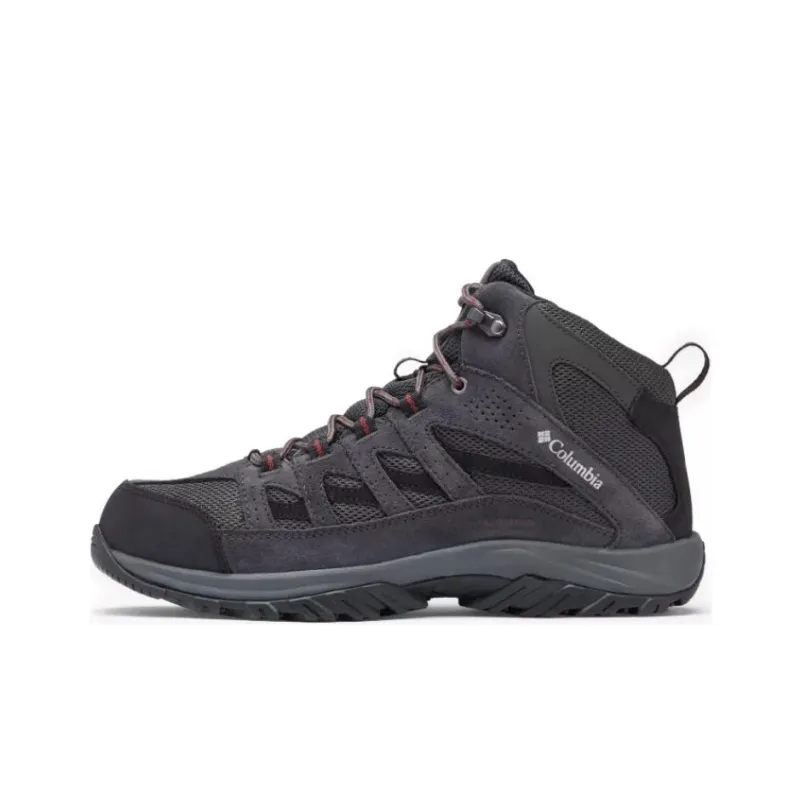 Columbia Crestwood Cushioned Slip Resistant Mid Top Trekking Shoes Men's Gray Black-0