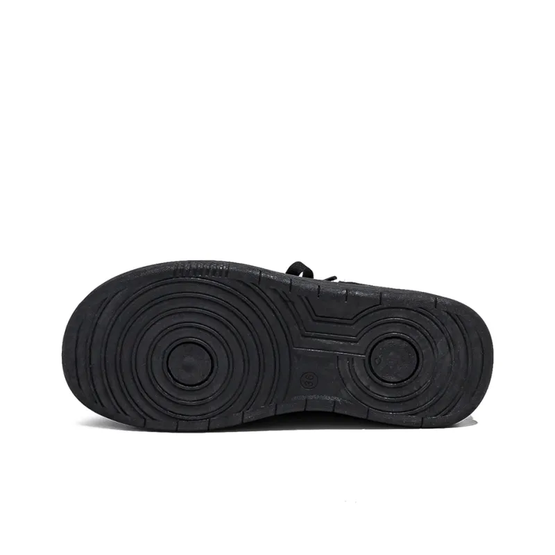 HUANQIU Abrasion Resistant Slip Resistant Low Top Skateboard Shoes Women's All Black-3