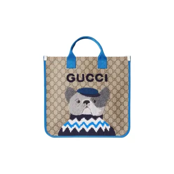GUCCI GG Supreme Canvas Tote Bag Shopping Bag Handbag Kids' Beige & Ebony