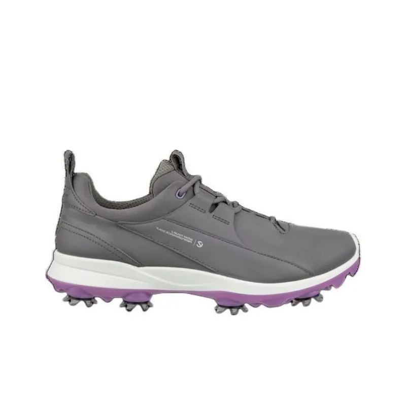 Ecco Anti Slip Wear Resistant Low Top Golf Shoes Men's Gray Purple-1