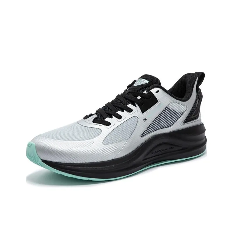 361° Cushioning, Wear Resistant Low Top Casual Running Shoes Men's Silver Black-1