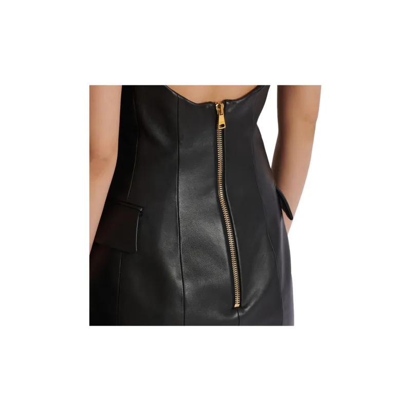 BALMAIN Leather Halterneck Dress-7