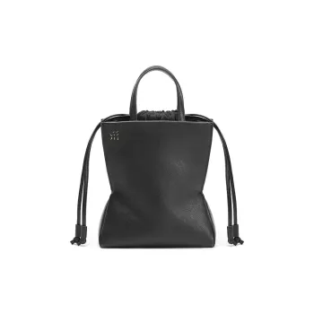 SUPERMERCY Top Grain Cow Leather Shoulder Bag, Crossbody Bag, Handbag Medium Size Women's Ink Black/Purple Glaze