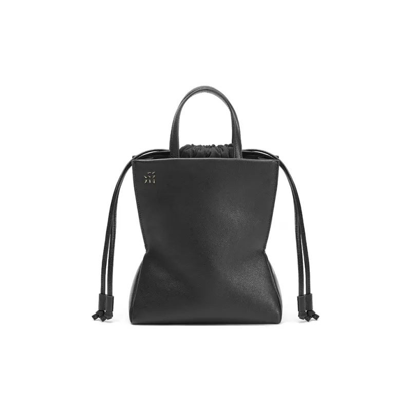 SUPERMERCY Top Grain Cow Leather Shoulder Bag, Crossbody Bag, Handbag Medium Size Women's Ink Black/Purple Glaze-0