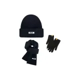 Black Hats & Caps+Black Scarf+Black Glove