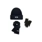 Black Hats & Caps+Black Scarf+Black Glove