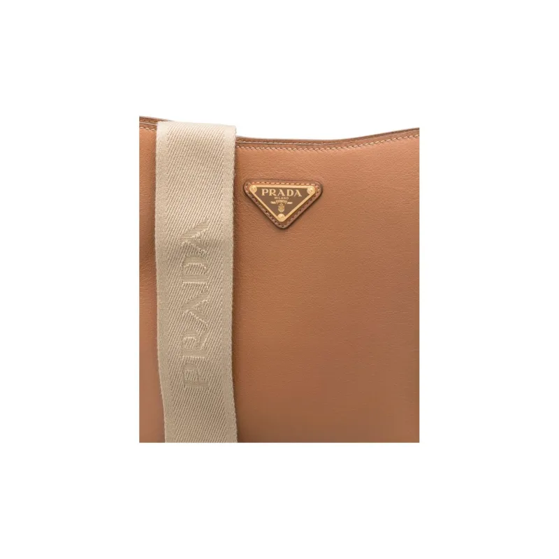 PRADA Calfskin Shoulder Bag, Crossbody Bag Women's Brown-3