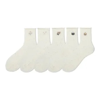 COTTON CHEESE Mid Calf Socks Unisex 5 Pack
