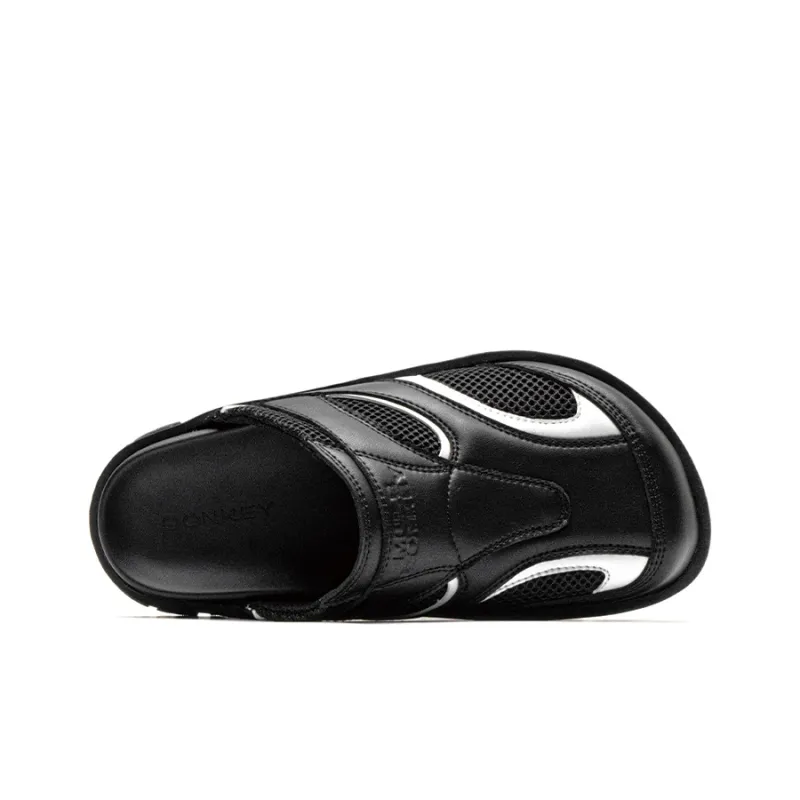 Mule Donkey Abrasion Resistant Quiet Slide Slippers Unisex Black-6