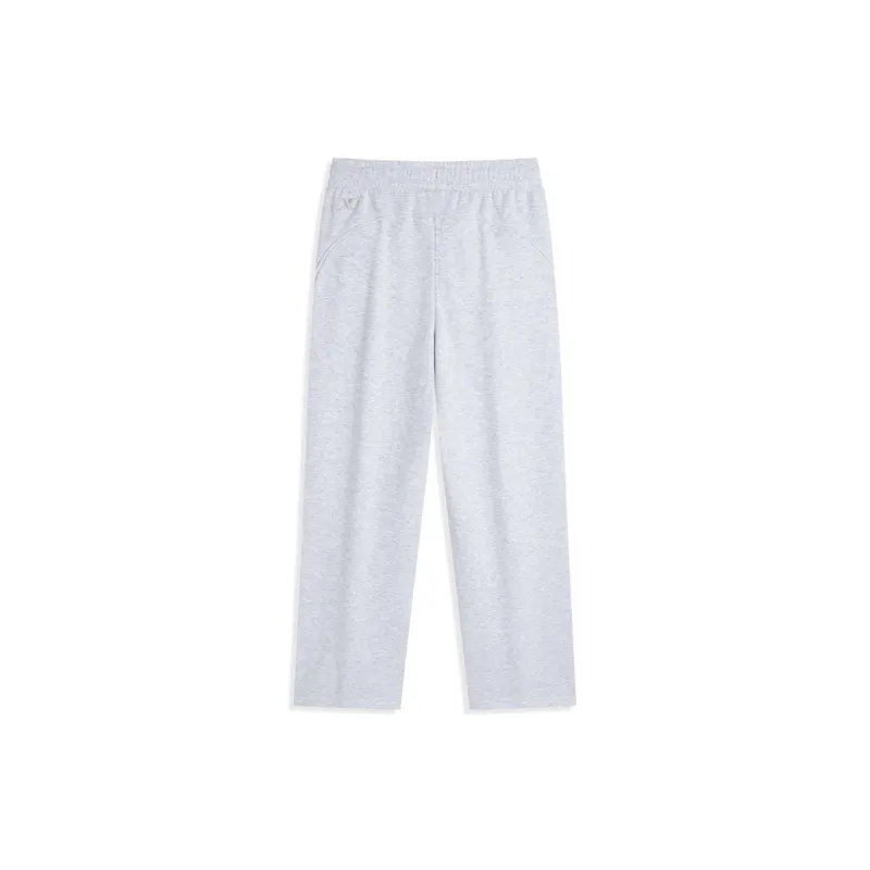 XTEP Sports Life Collection Knitted Sports Pants Women's Light Heather Gray-1