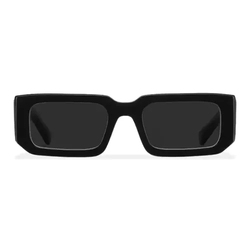 PRADA Acetate Rectangular Sunglasses Men's Black