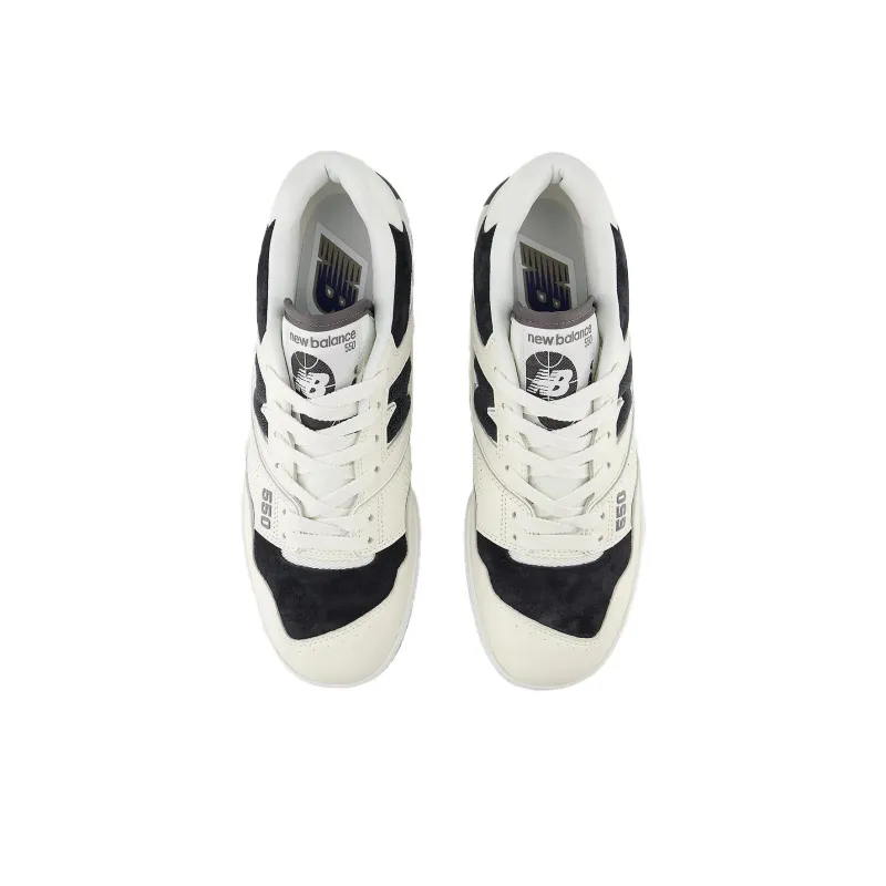 New Balance 550 White Black Suede-3