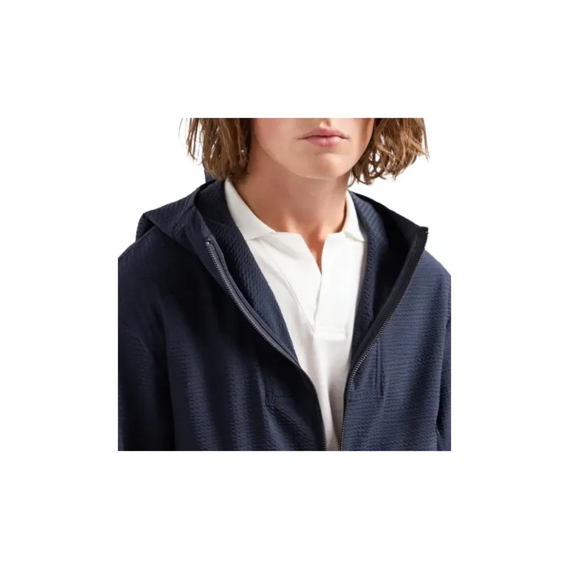 EMPORIO ARMANI Technical seersucker Hooded Blouson With Zip-4