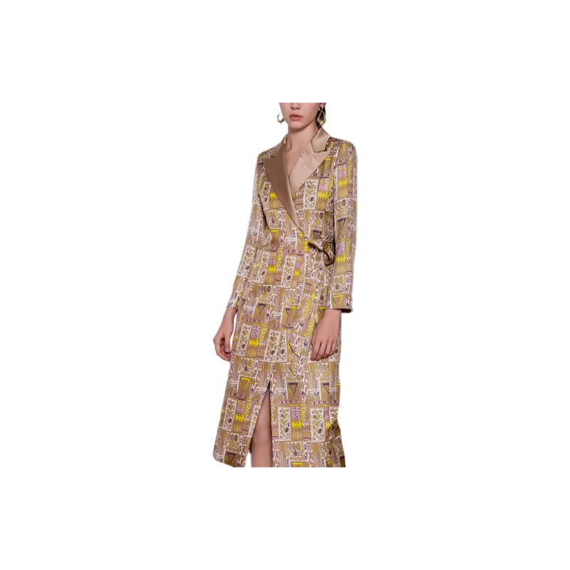 BESIONIA SS23 Long-Sleeved Dresses Women's Brown With Floral Pattern-4