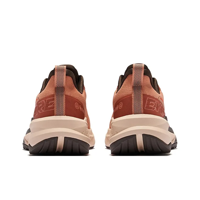 Erke Wild Slip-Resistant Cushioning Water-Resistant Lightweight Low-Top Running Shoes Men's Coral Orange Deep Rosewood-3