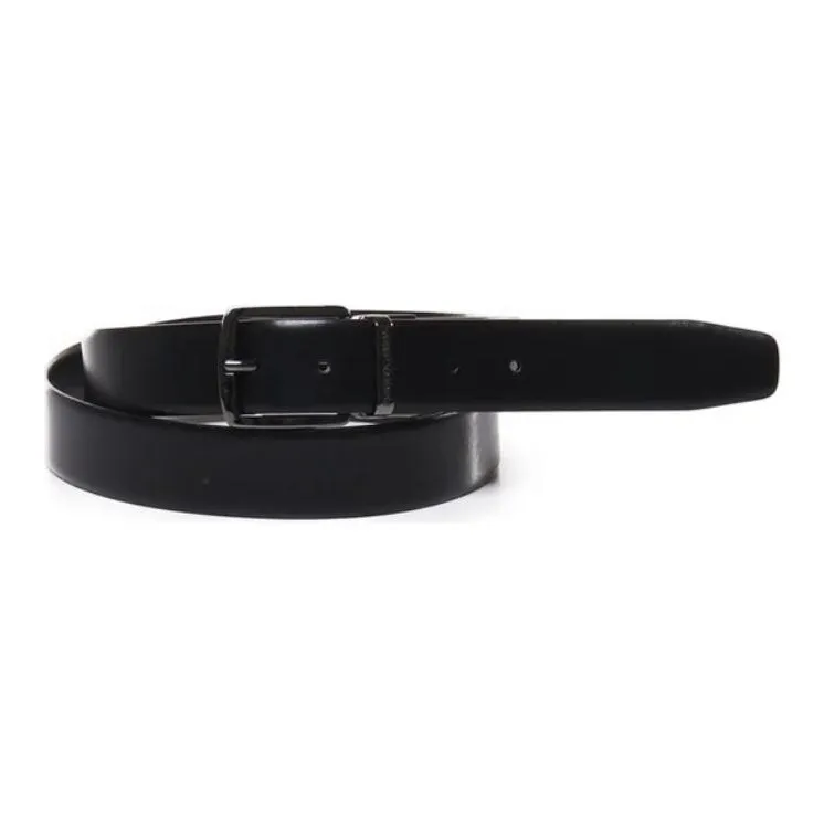 EMPORIO ARMANI Calfskin Leather Belts Men's Black -0