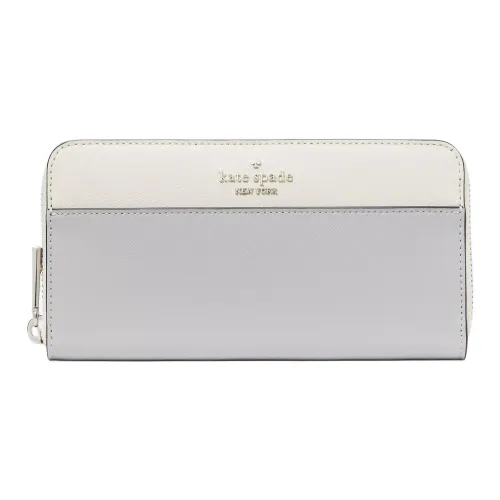 Kate Spade Saffiano Leather Wallet Tubas Women's Platinum