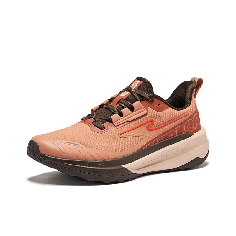 Erke Wild Slip-Resistant Cushioning Water-Resistant Lightweight Low-Top Running Shoes Men's Coral Orange Deep Rosewood-2
