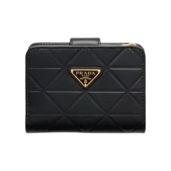 PRADA Leather Wallet Small Size Women's Black