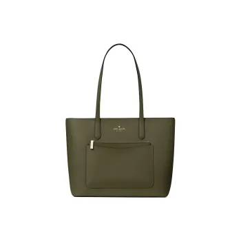 Kate Spade Staci Cross-Patterned PVC Tote Bag Shopping Bag Handbag Shoulder Bag Large Size Women's Seaweed Green