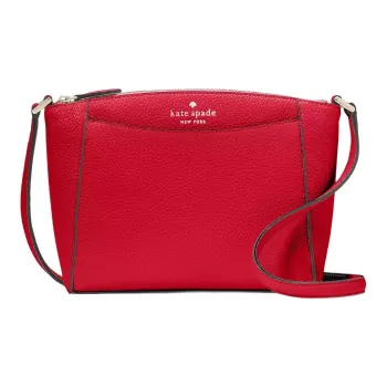 Kate Spade Litchi Grain Leather Shoulder Bag, Crossbody Bag Trumpets Women's Cherry Red