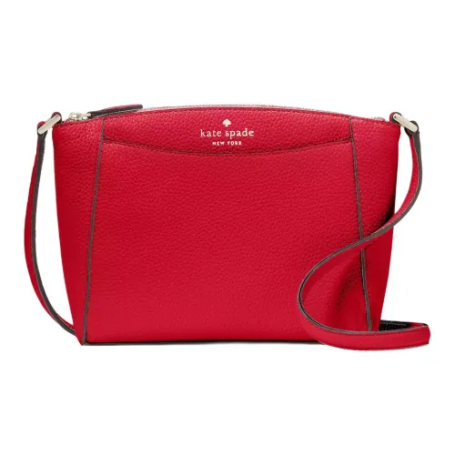 Kate Spade Litchi Grain Leather Shoulder Bag, Crossbody Bag Trumpets Women's Cherry Red
