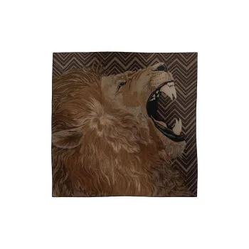 HERMES Cashmere Silk Silk Scarves Unisex Brown