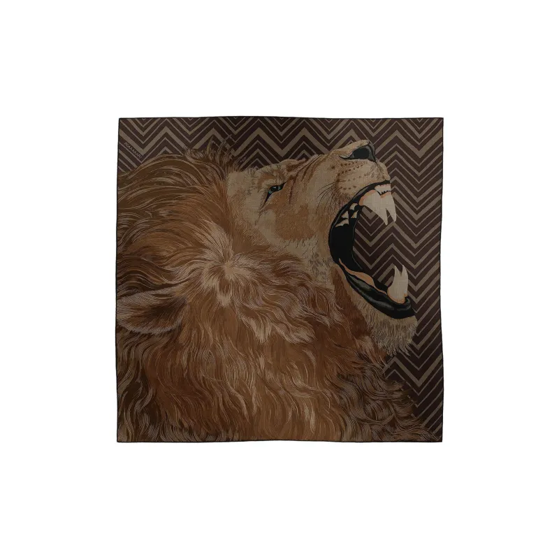 HERMES Cashmere Silk Silk Scarves Unisex Brown-0