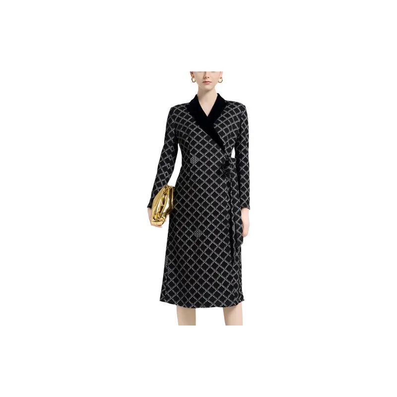 BESIONIA FW23 Long Sleeved Dresses Women's Black-1