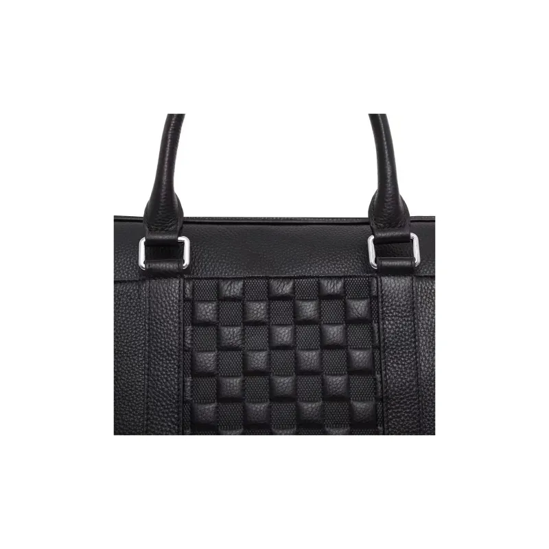 DOSRFINI Cow Leather Briefcase, Shoulder Bag, Crossbody Bag, Handbag Regular Men's Black-2