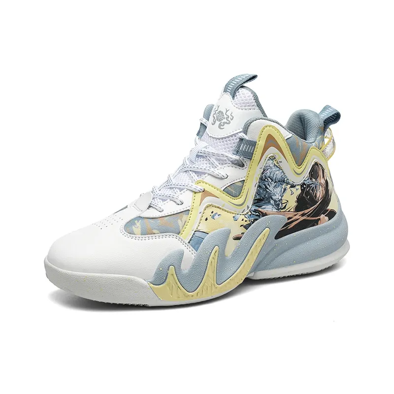 Wooden Rabbit Slip Resistant Mid Top Basketball Shoes Unisex-16