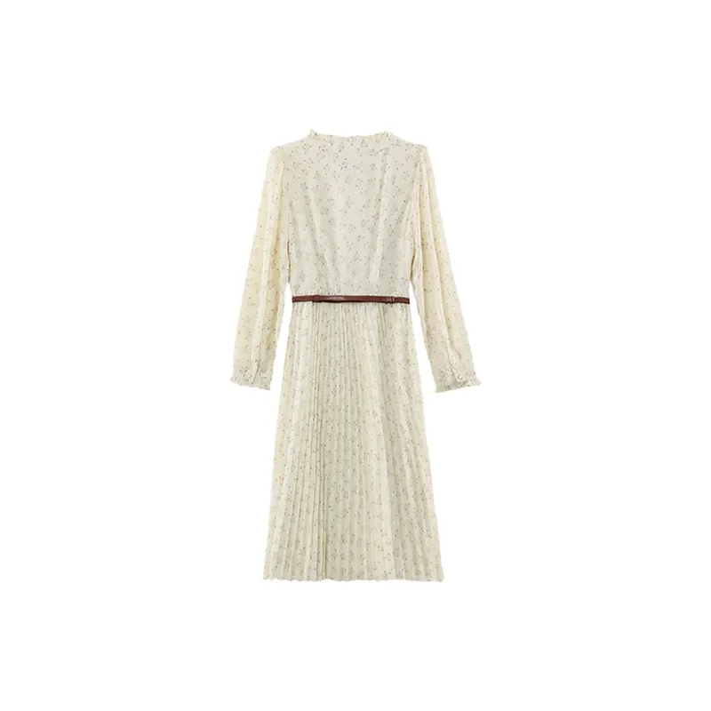 OZVO Long Sleeved Dresses Women's Apricot-1