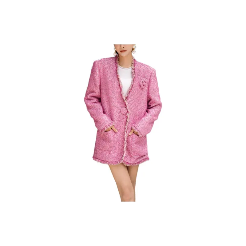 BESIONIA FW24 Business Suits Coats Women's Pink Purple-1